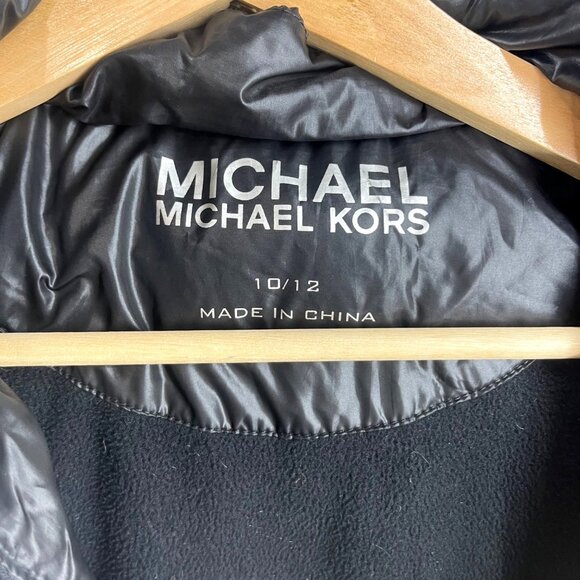 Michael Michael Kors Silver Puffer Coat With Hood Size 10/12 - Picture 4 of 8